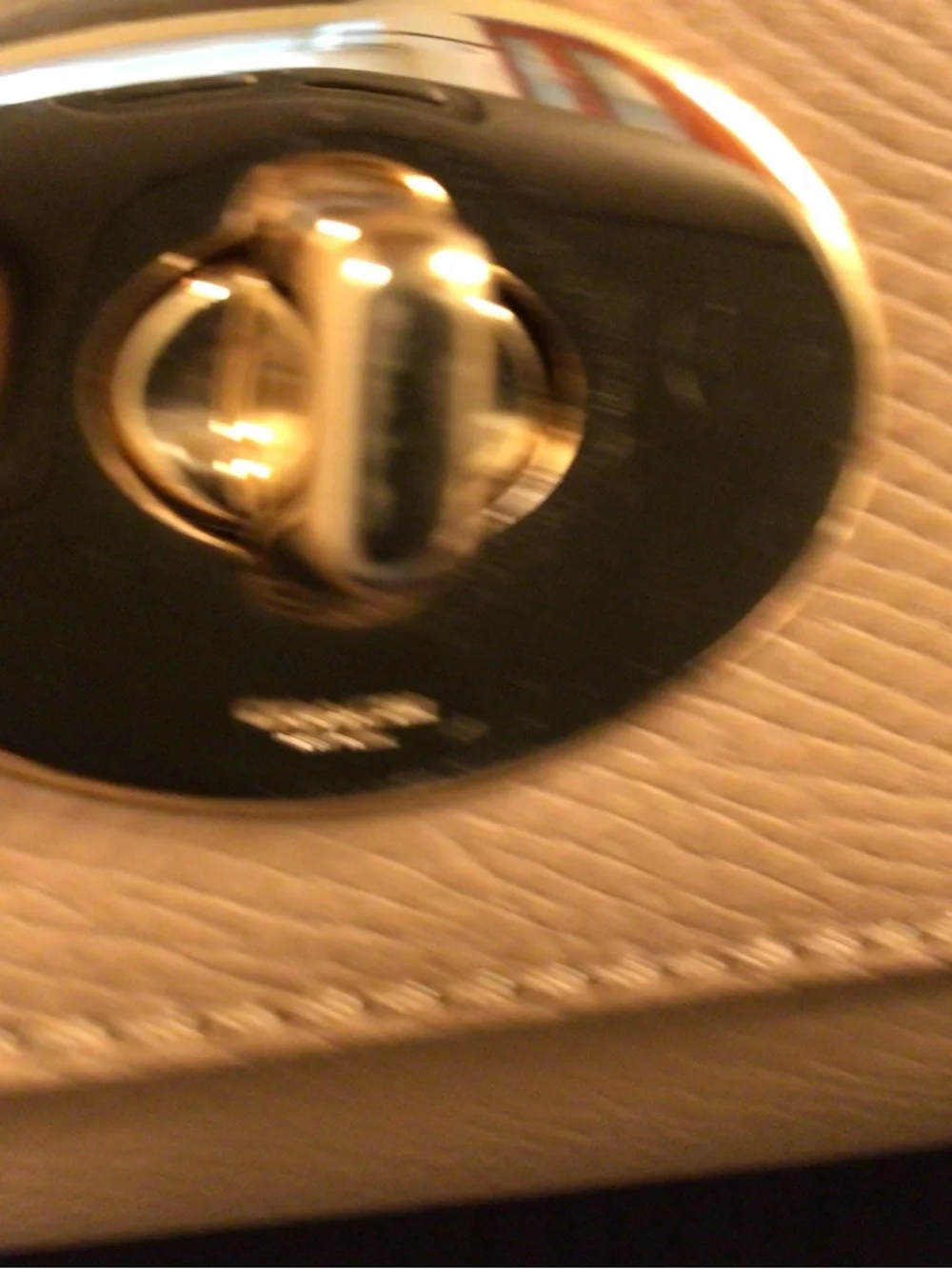 COACH / Beige Mini Ruby Leather Crossbody Bag with Gold Chain & Leather Strap - Picture 9 of 14